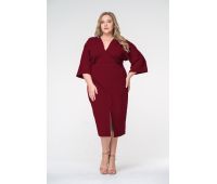 вечерние платья бордового цвета для полных