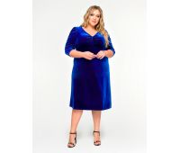 длинное платья синего цвета для полных