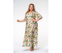 платье для полных женщин в цветочек