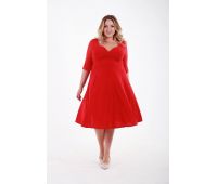 красное платье прямое большой размер