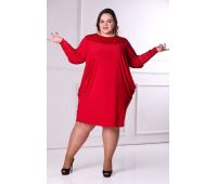 коктейльное красное платье для полных