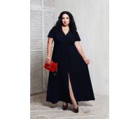 вечернее черное платье в пол большого размера